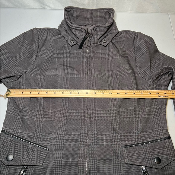 Ricki’s Soft Shell Anorak grey plaid rain fall transitional jacket women’s Large - Picture 12 of 14